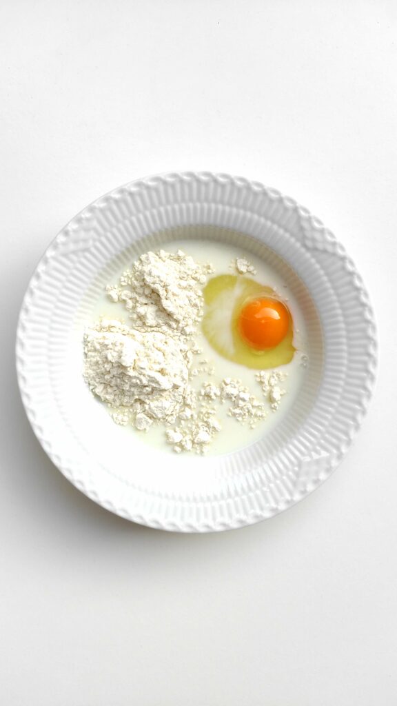 Egg, flour and milk