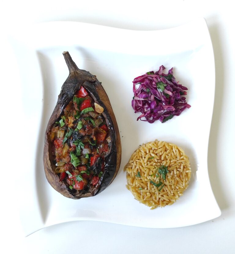 Turkish Stuffed Eggplant Recipe (Vegetarian Imam Bayildi)